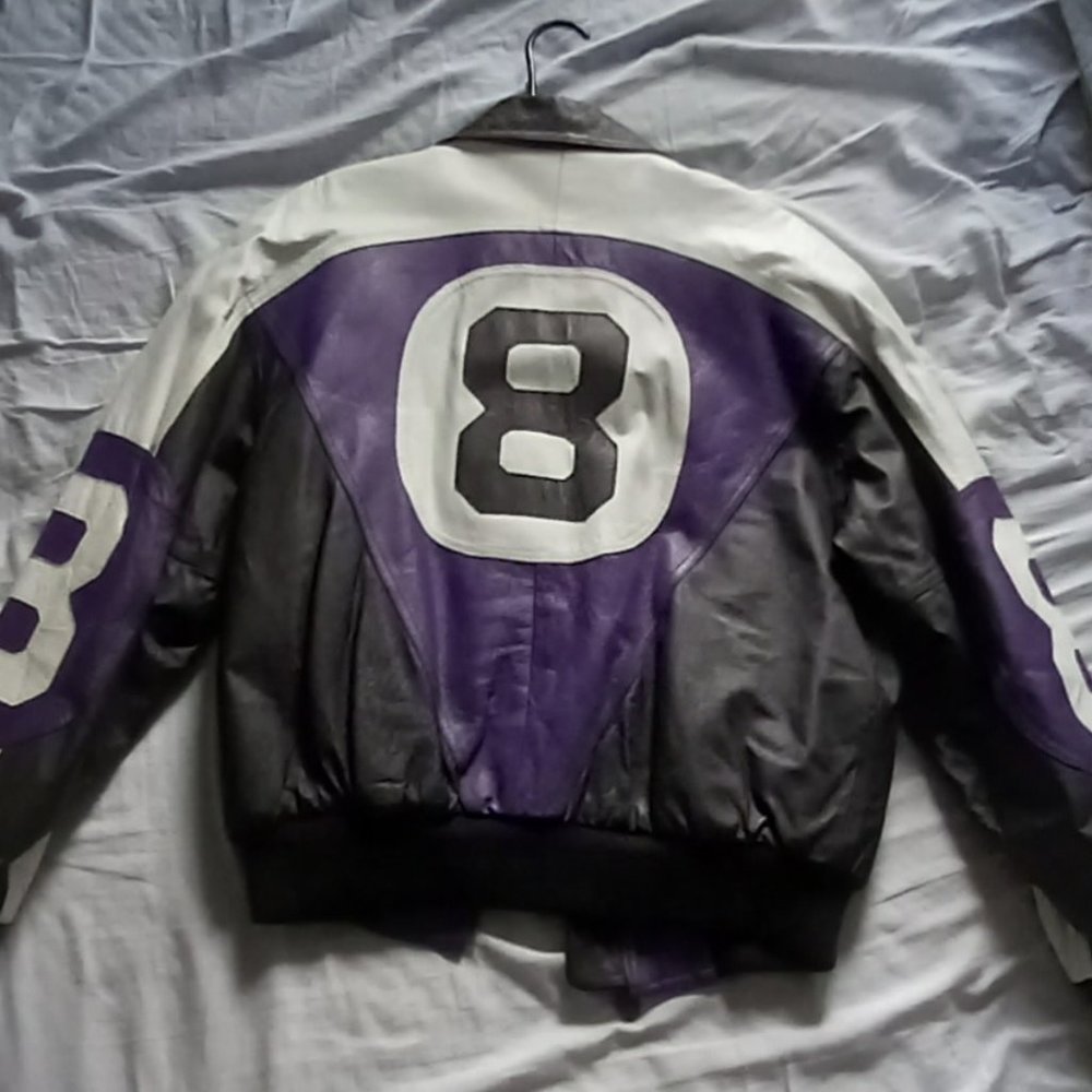 Authentic Rare 90s Vintage Leather Michael Hoban 8-ball Jacket